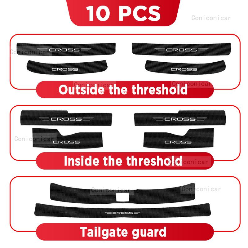 Car Door Sill Scratch Protection Trim Sticker For TOYOTA COROLLA CROSS 2023 2024 Car Door Threshold Stickers Accessories