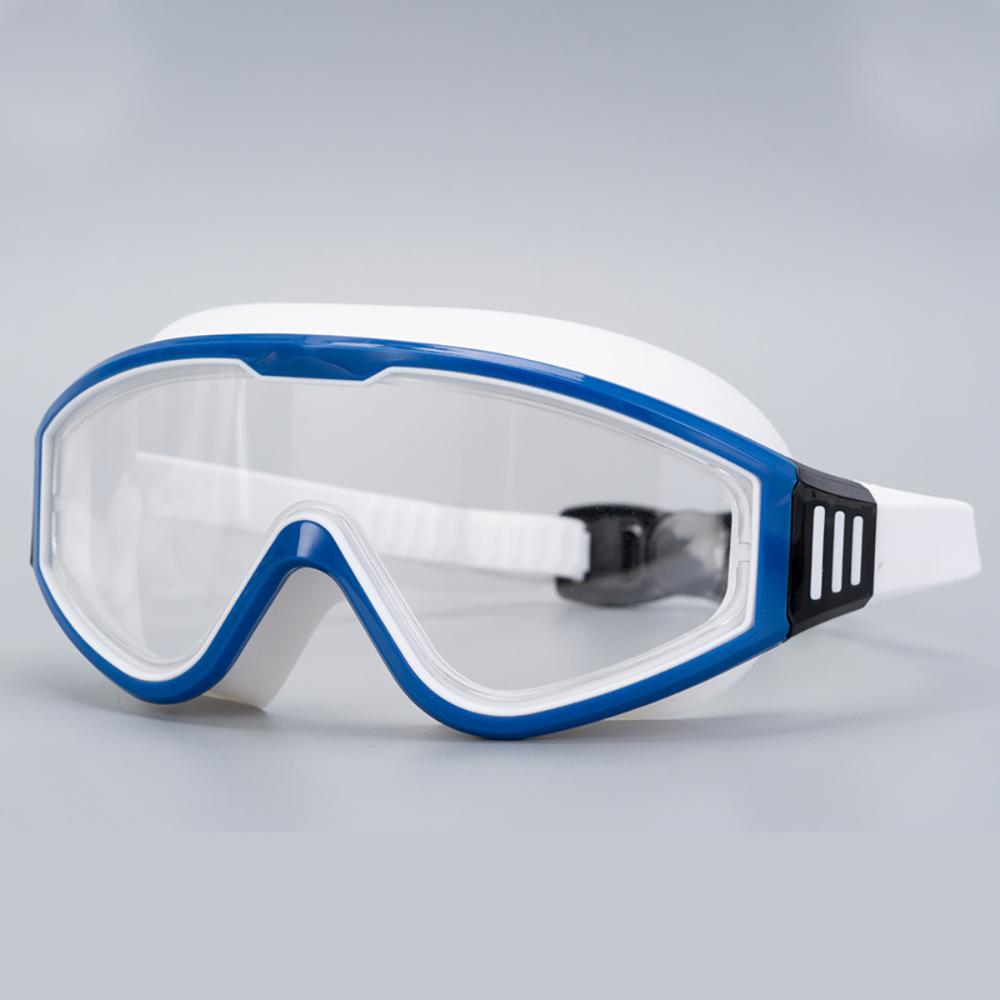 

Large frame swimming goggles silicone coated swimming goggles adult swimming glasses average size