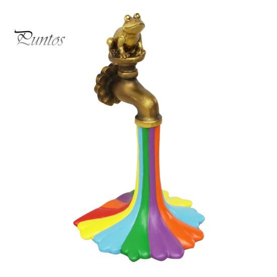 

Радужный кран садовая статуя течет радужная лягушка смоляная фигурка уличный радуга течет из крана украшение для украшения двора бассейна разноцветный