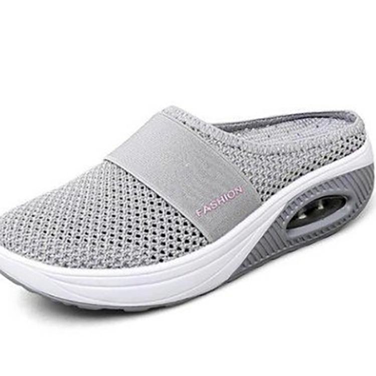 Women's Large Size Kick Toe Mesh Thick Soled Slippers Shoes Summer Casual Slope Heel Sandals Shoes 35-43