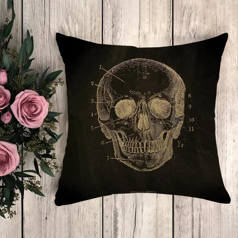 Decorative Pillowcase Anatomical Skeleton Fall Pillow Cover Cushion Covers for Bed Pillows Pilow Cases Cushions Home Decor