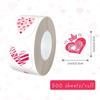 500Pcs/Roll Valentine's Day Sticker Self-adhesive Roll Type Heart Sticker Multi-use Heart-shaped Roll Sticker Card Decoration