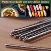 Reusable Sushi Chopsticks Stainless Steel Chopsticks Household Non-slip Anti-scald Chopsticks Tableware Food Sticks