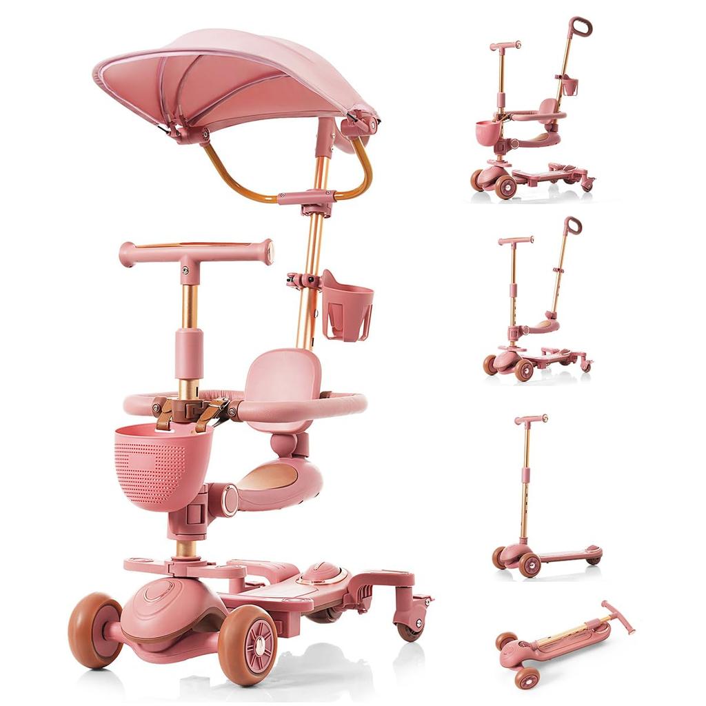Simpolu Kick Folding 3 with with Push Foot Height 4 Seat for Years Present x Children's Scooter, Scooter, Wheels, Kickboard, Light, Ride-on Toy,