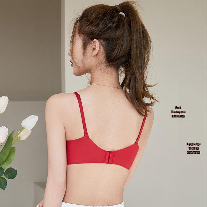 Seamless Red Underwire Bra with Soft Support & Lift