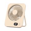 Ventilador de escritorio portátil, recargable, 1200 mAh, funciona con pilas, ventilador de pie con pantalla digital, ventilador de escritorio plegable ultra silencioso, 5 velocidades ajustables