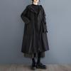 Long Sleeve Oversized Vintage Black Hooded Casual Loose Autumn Spring Trench Coat for Women Outerwear