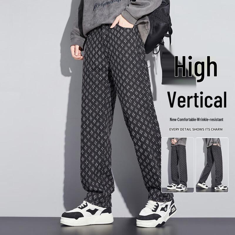 Paul Frank Men's Retro Floral Print Distressed Straight-Leg Jeans