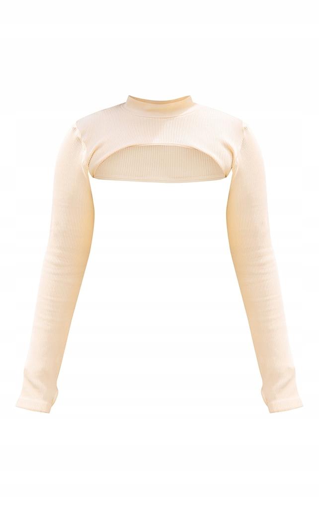 Prettylittlething Plus Bluzka Beżowa Xl 1Z5G1_B*