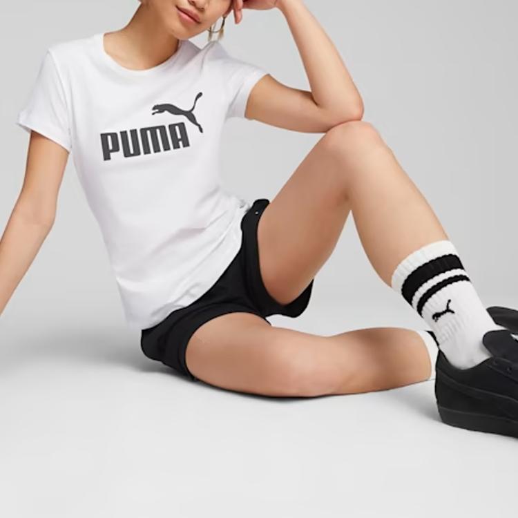 Puma Essentials Logo Tee Women Tops White 586295-02