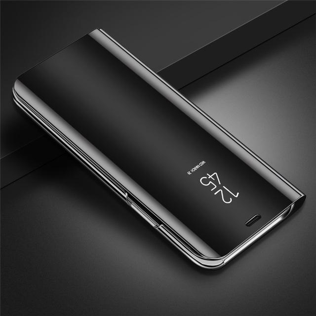 Spiegelansicht Leder Flip Case für Samsung Galaxy A14 A13 A12 A24 A23 A34 A54 A04S A51 A50 A52 A53 A33 A22 A32 5G 4G S22 S23 S24 Ultra Stand Buch Cover
