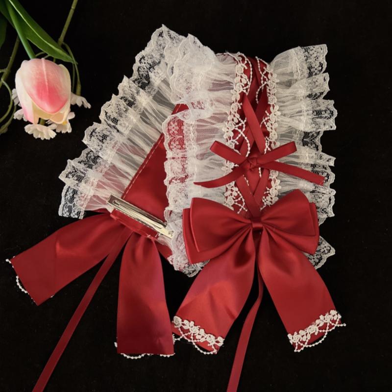Women'S Hair Band Lolita Headband Sweet Bow Lace Lolita Accessory Japanese Lo Girl Maid Versatile Kawaii Headwear