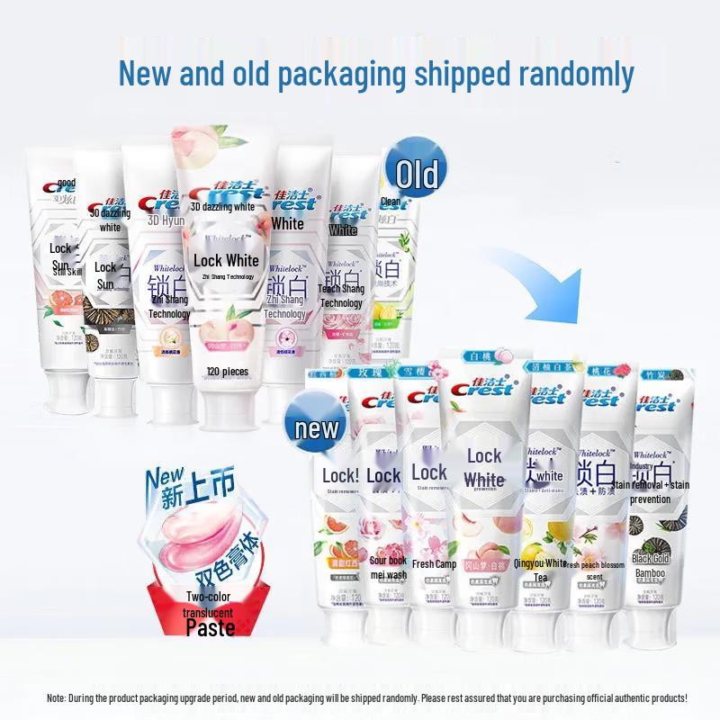 Crest Dual-Color Whitening Toothpaste with Okayama Dream White Peach