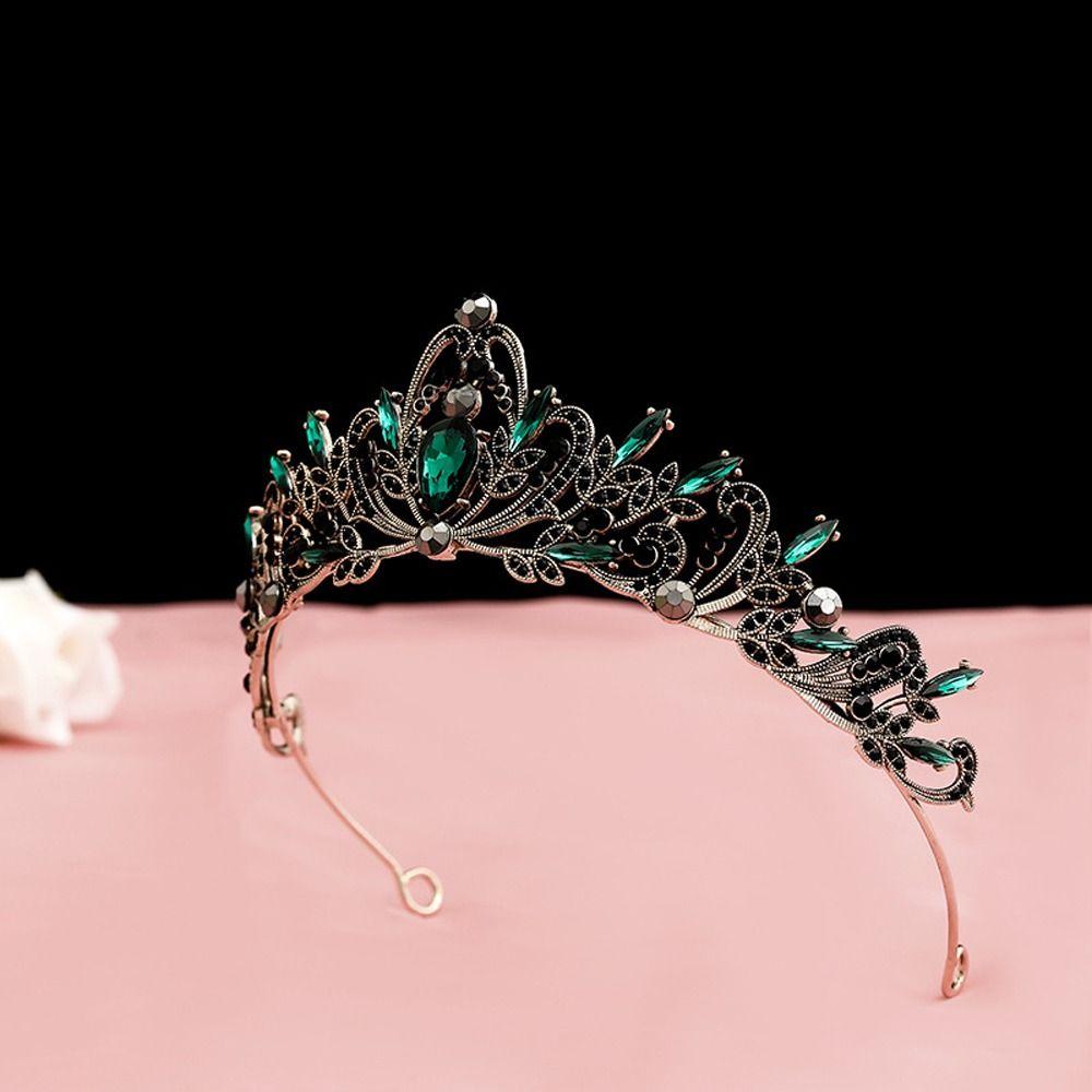 Zinc Zinc Alloy Queen Rhinestone Crystal Korean Style Headband Women Hair Accessories Bride Crown Tiara