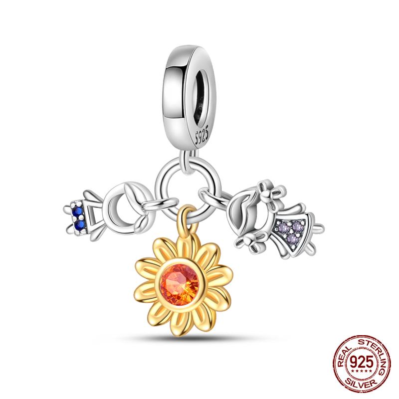 100% Copper Beautiful Spring Flowers Butterfly Firefly Charms Beads Fit Qikaola Original Bracelets Diy Jewelry