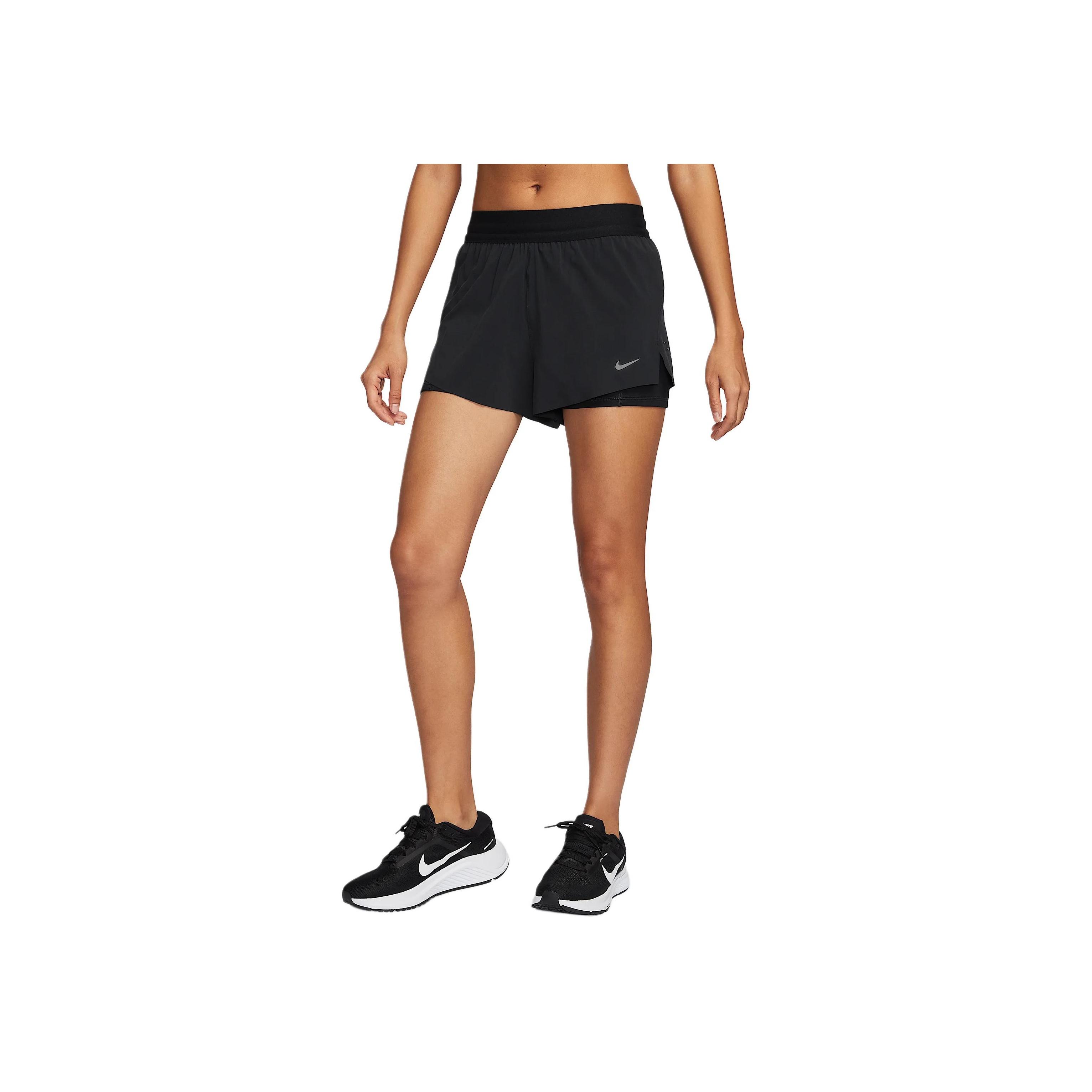 

Nike Однотонные Шорты Миди с Завышенной Талией Три Четверти Повседневные Женские шорты Черный HJ5377-010 XL