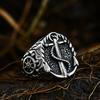 Retro Compass Titanium Steel Ring, European and American Men's Stainless Steel Casting Boat Anchor Ring
