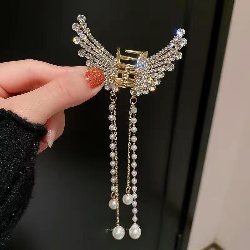 Butterfly Pearl Tassel Hairpin Korean Simple Side Clip Liu Hai Clip