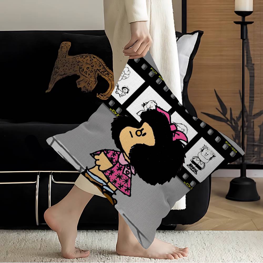 Cartoon MMafalda Pillow Cushion Cover Pillowcase Living Room Sofa Home Decor Customized