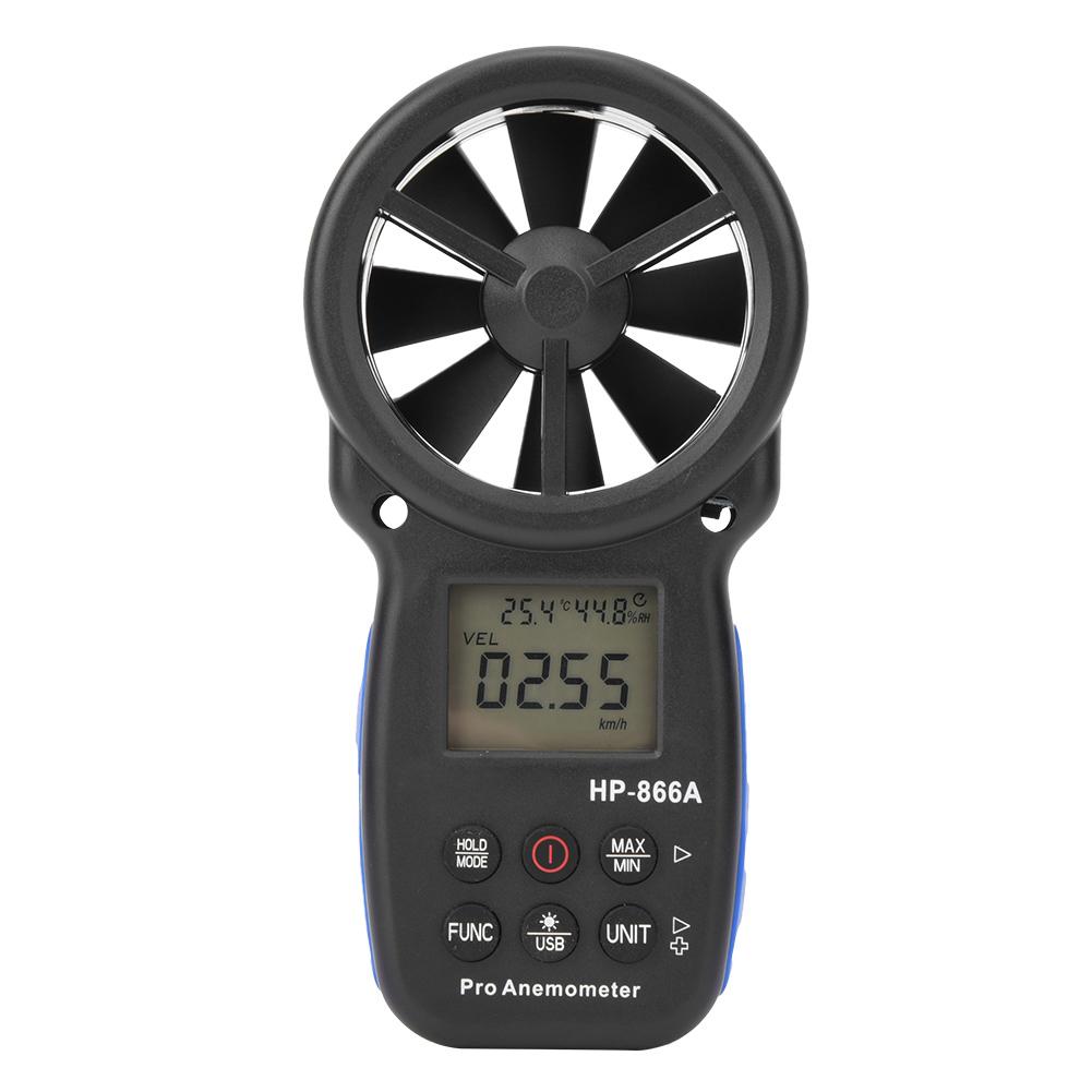 HP 866A Digital Portable Anemometer Wind Speed Gauge Air Temperature Meter Thermometer with USB Port