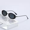 Oval Small Frame Sunglasses Women's Men's Retro Sunshade UV Sun Glasses Luxury  Designer Punk Popular Metal Eyeglasses