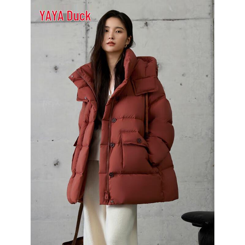 

YAYA Women s Hooded Puffer Down Jacket YE4B619875L L