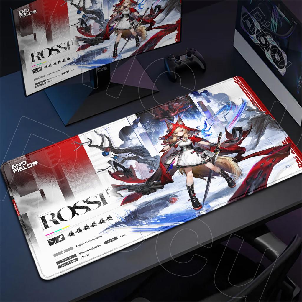 XXL HD print Arknights Endfield Rossi Mouse Pad Large Cute Anime Keyboard Pads Gamer Mausepad Student Writing 400x900mm Desk Mat