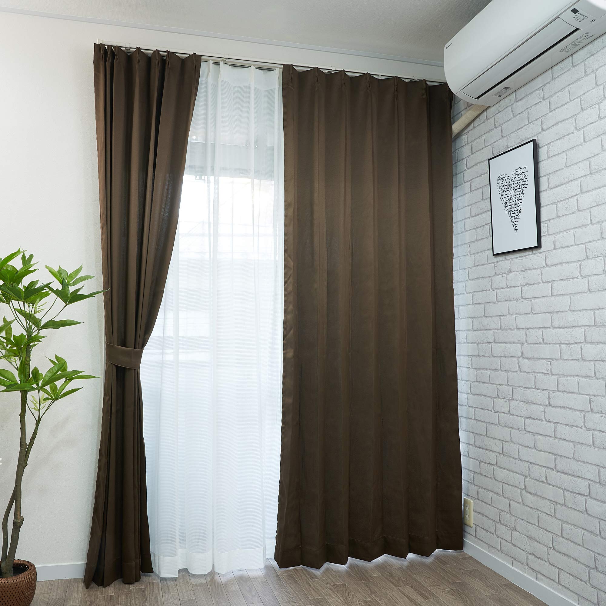 

магазин ткани Clothya ширина 100см х длина 1 штука Шторы, огнестойкие, светонепроницаемые, стильные, 190см, [Огнестойкие шторы, коричневые]