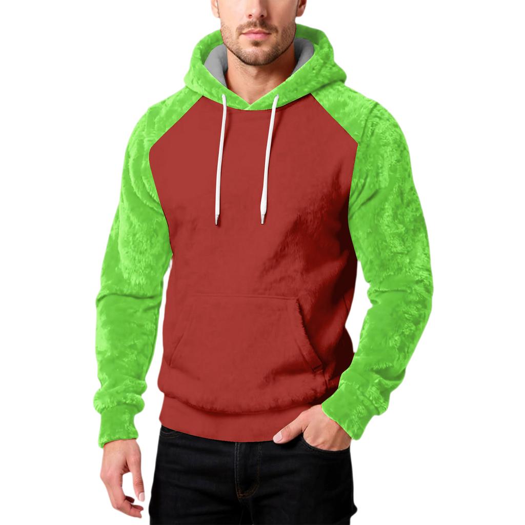 Herrenmode Freizeit Kapuzenpullover Kapuze Plüsch Lange Ärmel