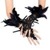 Halloween Costume, Feather Hook Finger Gloves, Party Ball, Black Lace, Wristband Sleeve Accessories