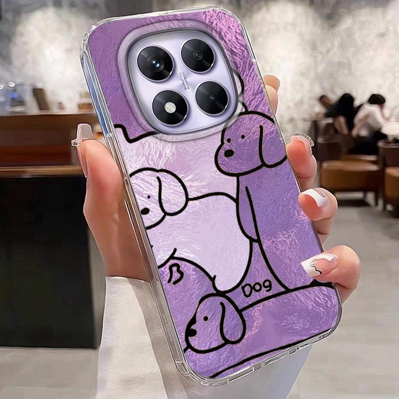 Couple Dog Line Phone Case For Xiaomi Redmi Note 14 13 12 11 10 10S Pro Plus 13C 14C A5 A4 A3 A2 A1 Shockproof Fundas Cover