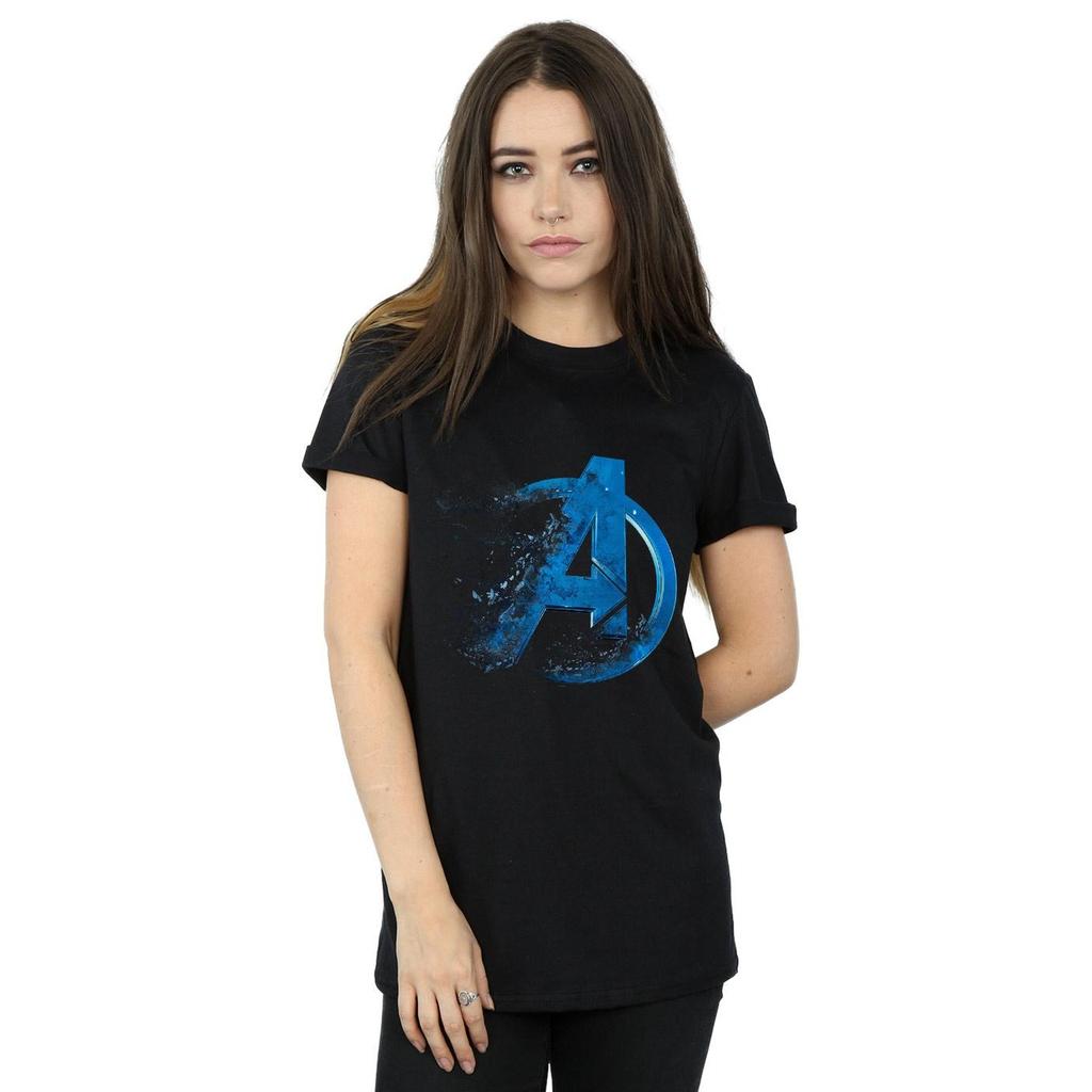 Marvel Womens/Ladies Avengers Endgame Dusted Logo Cotton Boyfriend T-Shirt