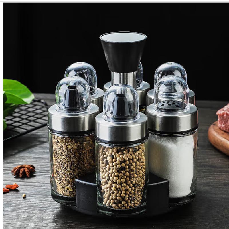 

SIFAR Rotating Glass Spice Jar Set