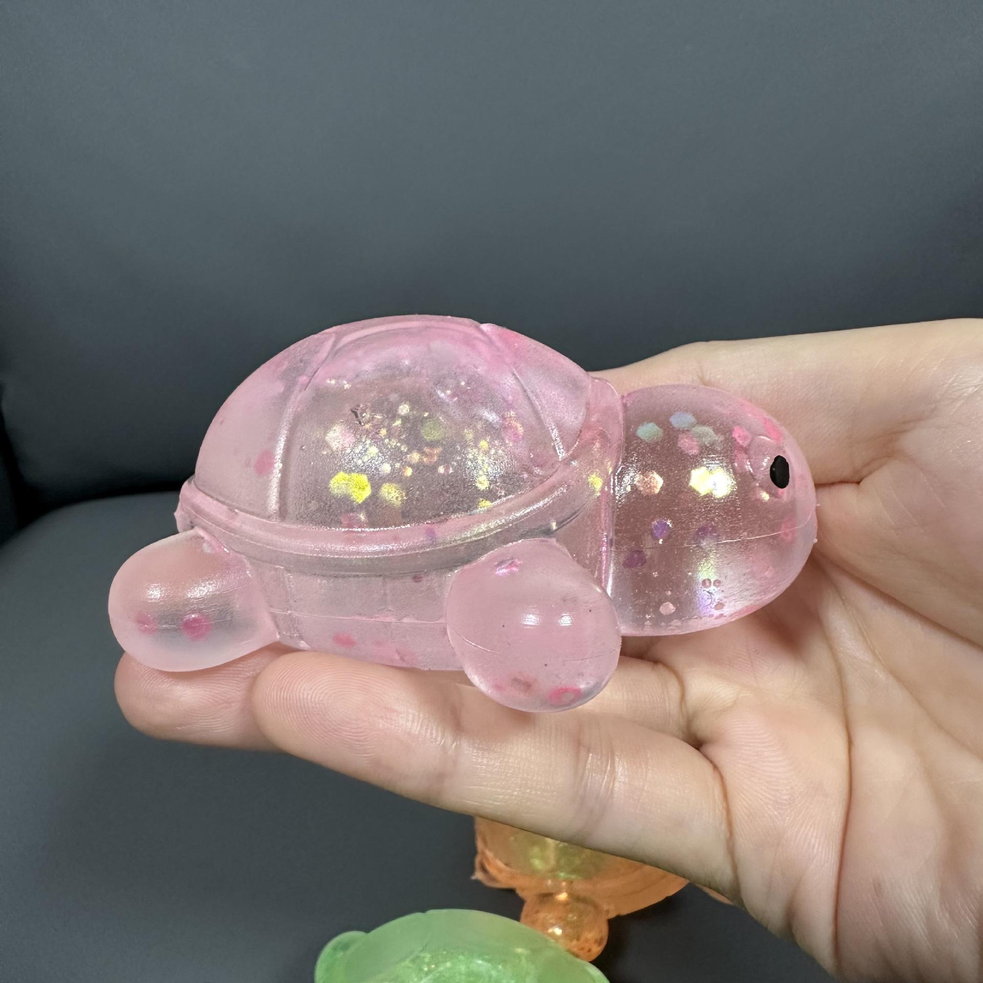 Green Turtle Slow Rebound Maltose Squeeze Toy - Little Turtle Decompression Vent Toy Single Turtle (OPP bag) розовый