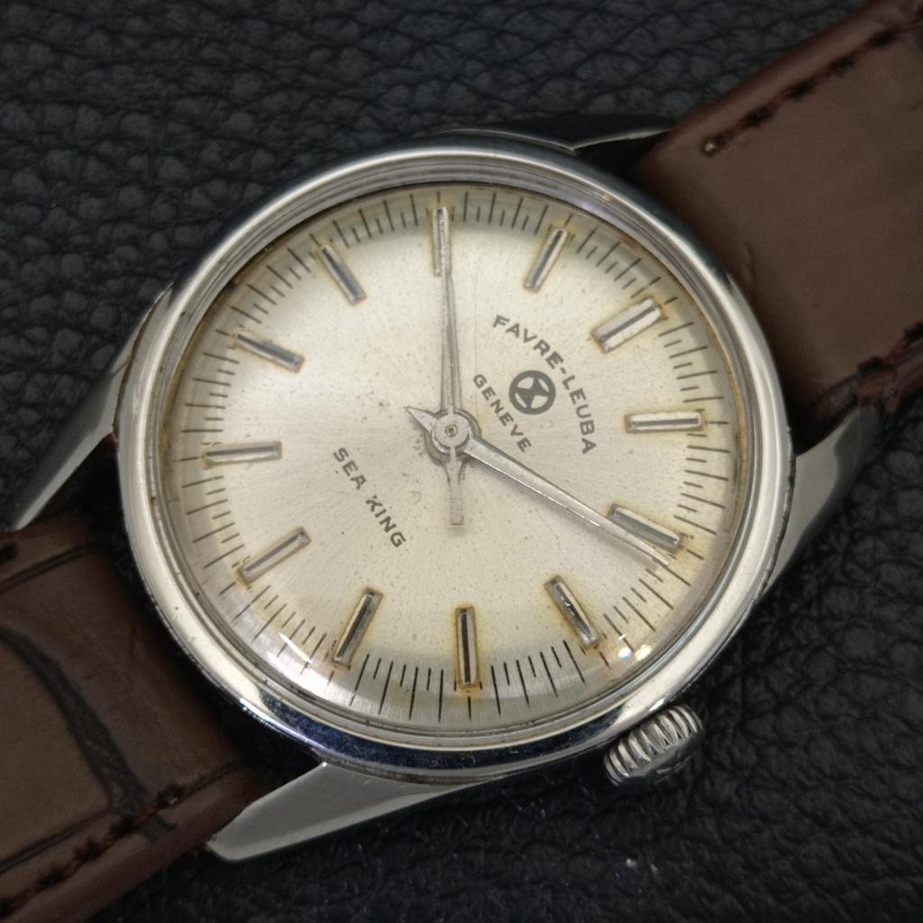 FAVRE LEUBA SEA KING HAND-WINDING VINTAGE SWISS MENS SIGN CASE WATCH a702032-5 R208-a702032