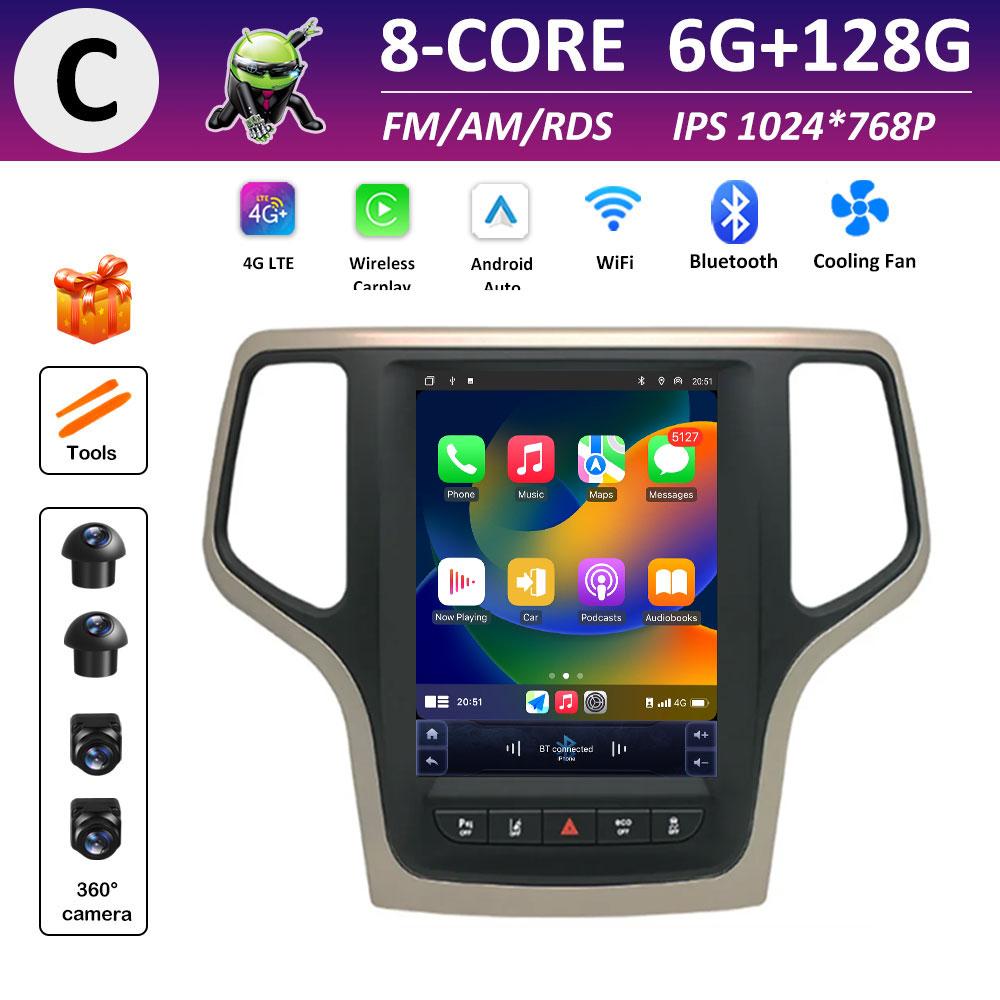 For Jeep Grand Cherokee 2014 2015 2016 2017 Wireless Carplay Android Smart System IPS Touch Screen GPS Navigation DSP Stereo BT
