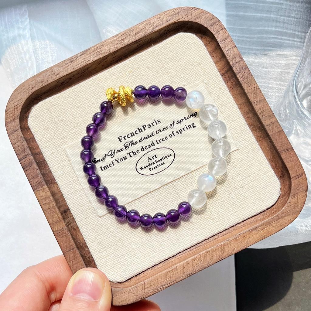 High Quality Natural Uruguayan Amethyst Blue Moonlight Bracelet