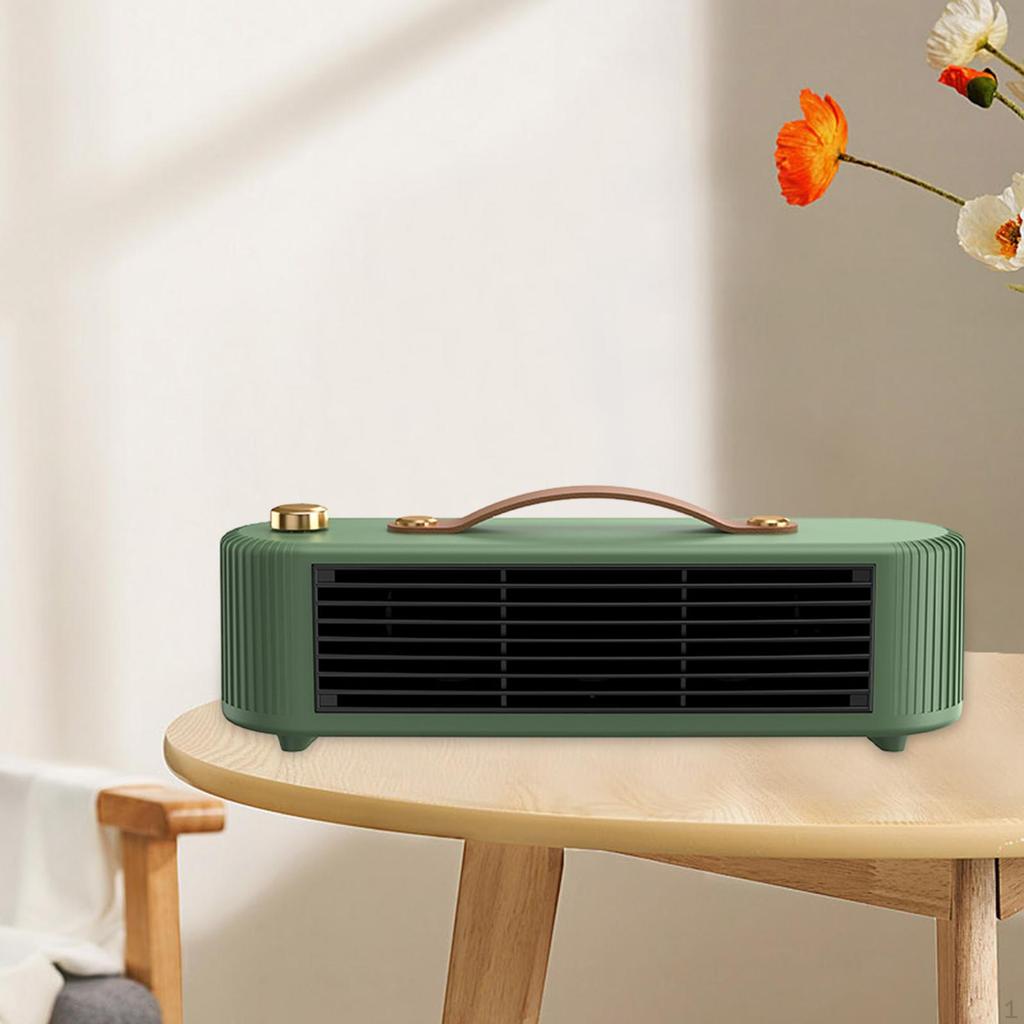 Indoor Small Electric Space Heater 800W EU Adapter Quick Heating for Bedroom Green