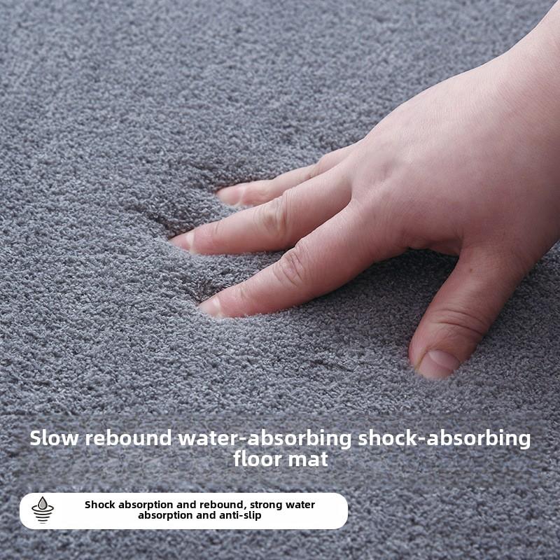 Luxurious Semi-Circular Memory Foam Bath Mat, Ultra Absorbent Bathroom Mat Anti-Slip Toilet Rug