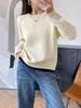 Korean-Style Loose Fit Women's Round Neck Thick Pure Cotton Long Sleeve Sweater for Autumn/Winter