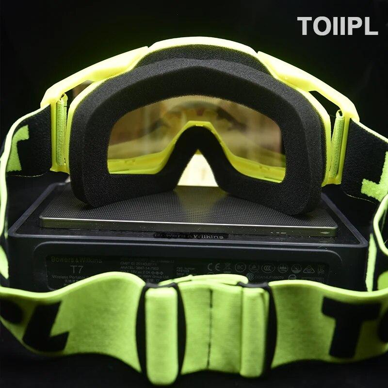 TOIIPL Herren Motorradbrille Motocross Brille Enduro Anti-Fog Radfahren Moto Dirt Bike MX MTB Reiten Sonnenbrille Skibrille