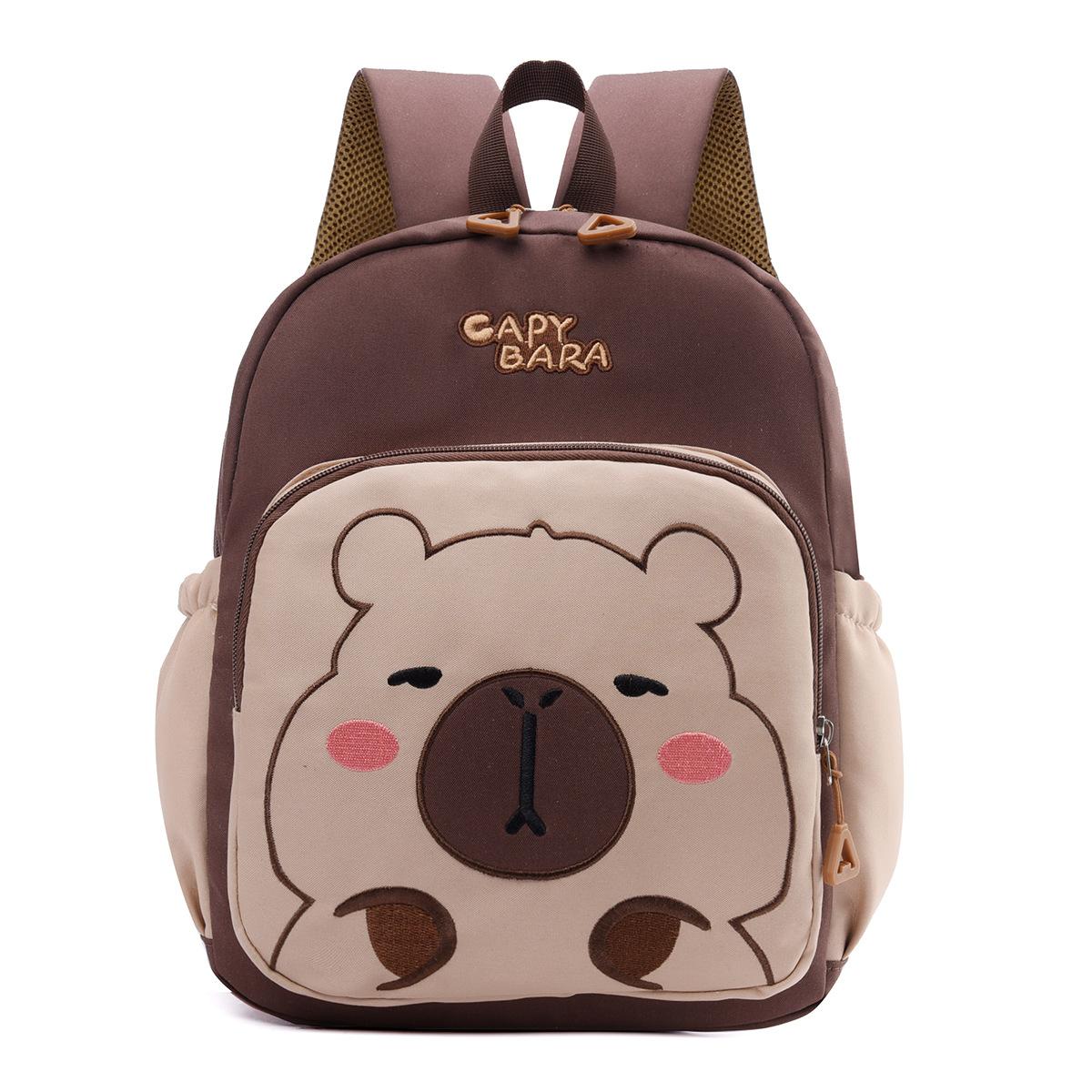 

School bag Kapibara children s new preschool casual cute backpack tide коричневий