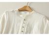 Retro Silver Buckle Zen Style White Linen Sun Protection Jacket