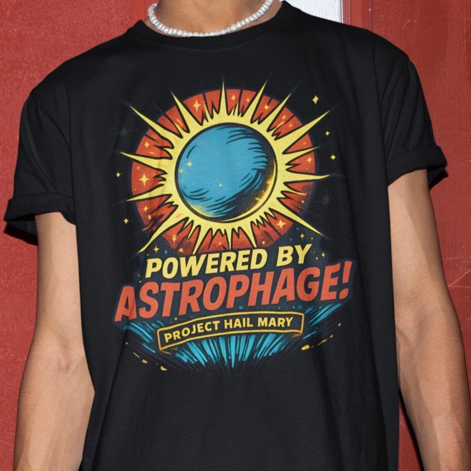 Retro Powered by Astrophage Shirt - Project Hail Mary Tshirt,Rocky Amaze Tee S