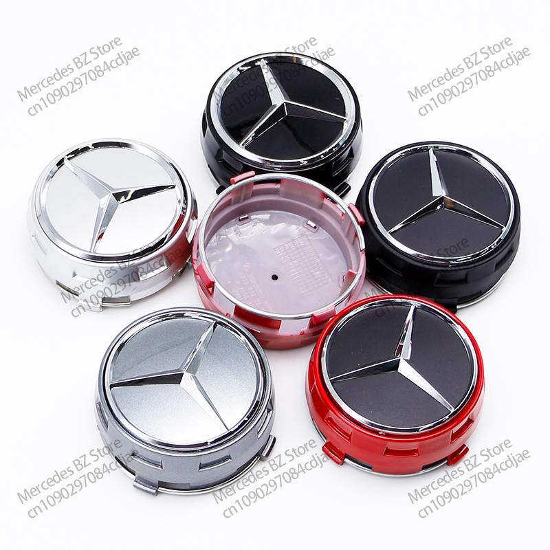 For Mercedes Benz Amg Car Wheel Center Cap Hub Covers Badge 4Pcs 75mm For Mercedes Benz AMG B/C/E/S Class C43 C63 E43 E53 E63 GLC GLK CLA A0004000900