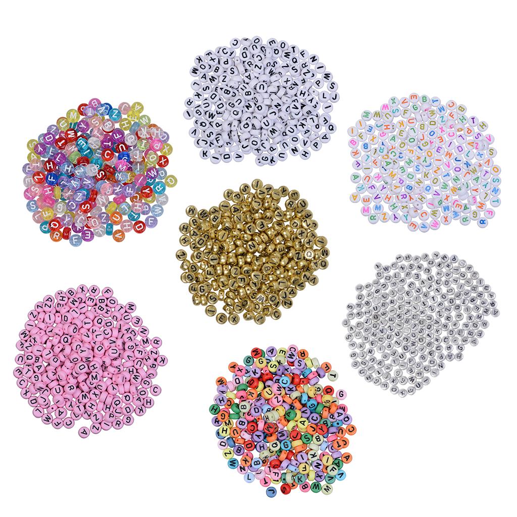 200 Pcs Colorful Acrylic Beads Charm Alphabet Letter Bead DIY Jewelry 1  Clear Multicolor
