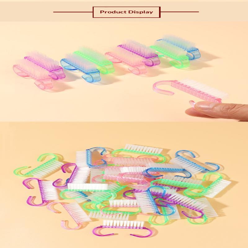 Colorful Translucent Nail Cleaning Brushes Soft Bristle Portable Nail Scrubber for Home Use Professional Nail Salons Manicure