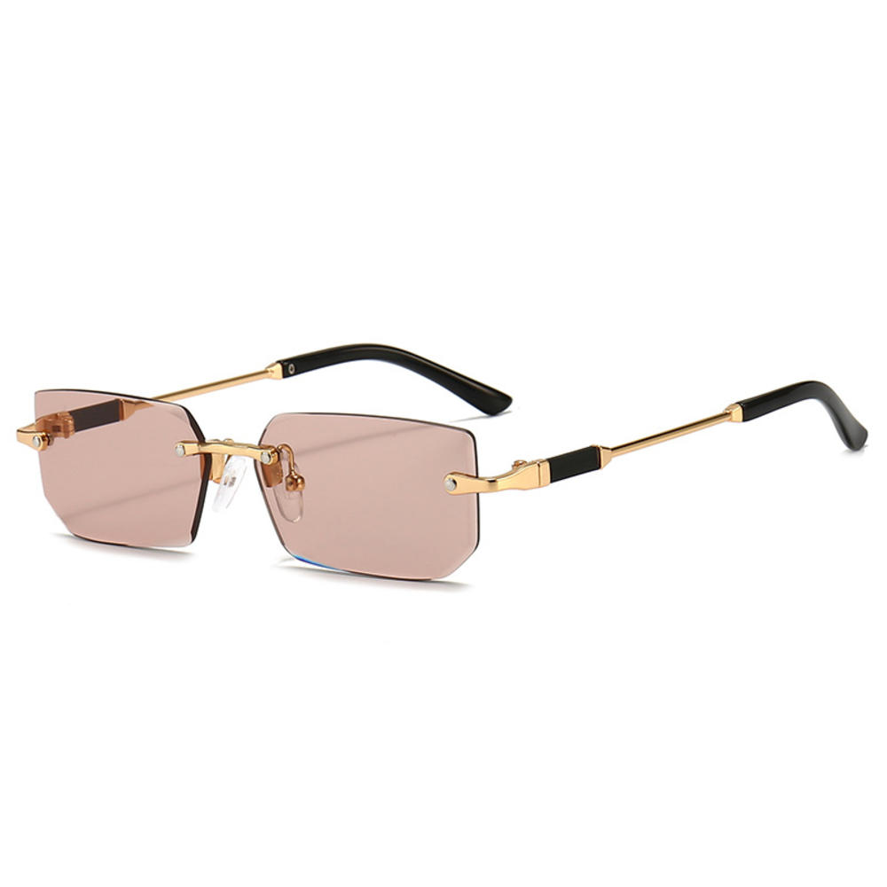 Trendy Rimless Sunglasses for Men Women Fashion Frameless Rectangle Sun Glasses Retro UV400 Shades Summer Goggles Eyewear