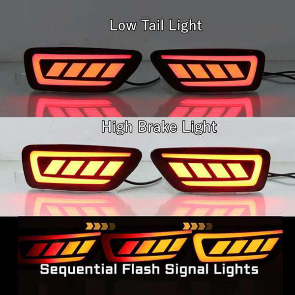 Red LED Rear Bumper Taillight Brake Light for Jeep (1 Pair, ABS Material)