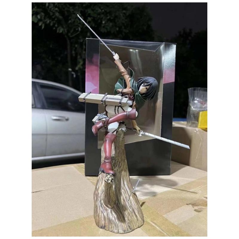 29cm Attack On Titan Mikasa Ackerman Attack Anime Girl Figure Model Statue Boys Collection Desktop Decoration Ornament Toys Gift